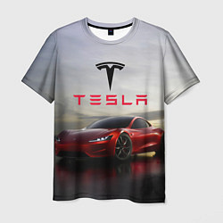 Футболка мужская Tesla Roadster, цвет: 3D-принт