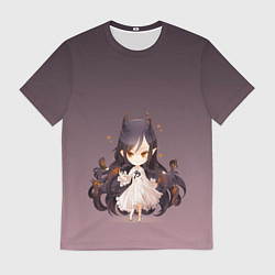 Футболка мужская Демоница волосы змеи милашка, цвет: 3D-принт