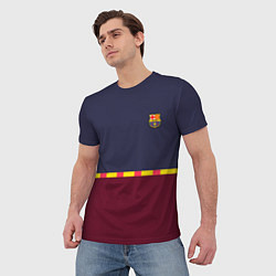 Футболка мужская FC Barcelona Flag and team Logo 202122, цвет: 3D-принт — фото 2