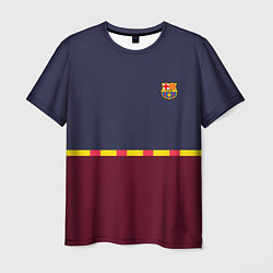 Футболка мужская FC Barcelona Flag and team Logo 202122, цвет: 3D-принт