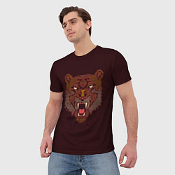 Футболка мужская Морда медведя, цвет: 3D-принт — фото 2