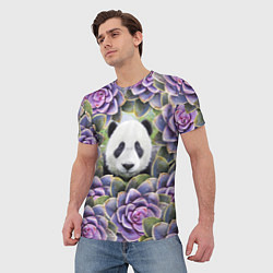 Футболка мужская Панда среди цветов, цвет: 3D-принт — фото 2