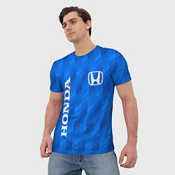 Футболка мужская HONDA BLUE ХОНДА СИНИЙ, цвет: 3D-принт — фото 2