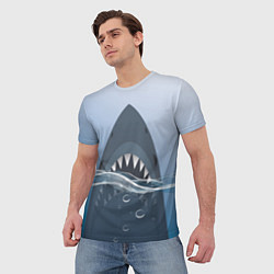 Футболка мужская Акула под водой, цвет: 3D-принт — фото 2