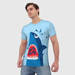 Футболка мужская Акула bite, цвет: 3D-принт — фото 2