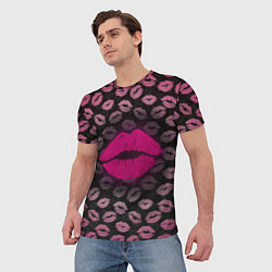 Футболка мужская Малиновые губы, цвет: 3D-принт — фото 2