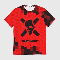 Футболка мужская Deathloop - Череп - Соты, цвет: 3D-принт