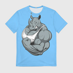 Футболка мужская Звериные мышцы носорога, цвет: 3D-принт