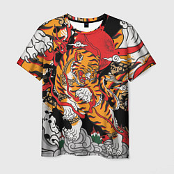 Футболка мужская Самурайский тигр, цвет: 3D-принт