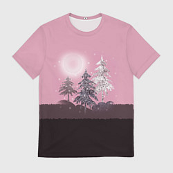 Футболка мужская Розовое сияние, цвет: 3D-принт