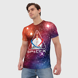 Футболка мужская Space X, цвет: 3D-принт — фото 2