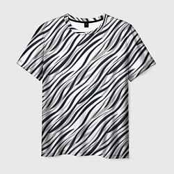 Футболка мужская Черно-белый полосатый тигровый, цвет: 3D-принт