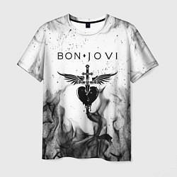 Футболка мужская BON JOVI HEART СЕРДЦЕ, цвет: 3D-принт