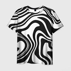 Футболка мужская Черно-белые полосы Black and white stripes, цвет: 3D-принт