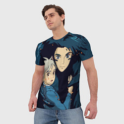 Футболка мужская Ходячий замок Софи и Хаул летят, цвет: 3D-принт — фото 2