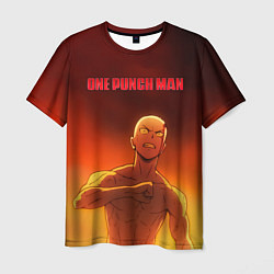 Футболка мужская Сайтама в огне One Punch-Man, цвет: 3D-принт