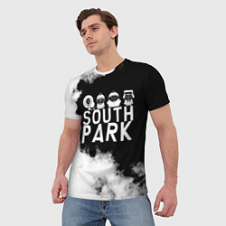 Футболка мужская Все пацаны на черном фоне Южный Парк, цвет: 3D-принт — фото 2
