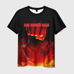 Футболка мужская Кулак One Punch-Man в огне, цвет: 3D-принт