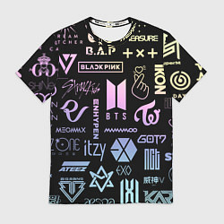 Футболка мужская K-pop лого исполнителей, цвет: 3D-принт