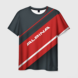 Футболка мужская Alpina Sport Лого Эмблема спина, цвет: 3D-принт