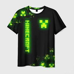 Футболка мужская MINECRAFT NEON LOGO CREEPER, цвет: 3D-принт