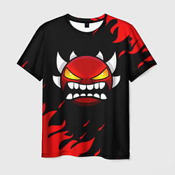 Футболка мужская Geometry Dash: Demon Red Fire, цвет: 3D-принт