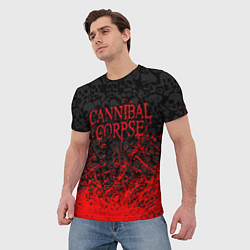 Футболка мужская CANNIBAL CORPSE, БРЫЗГИ КРАСОК ЧЕРЕПА, цвет: 3D-принт — фото 2