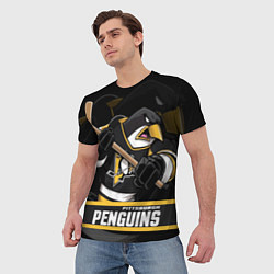 Футболка мужская Питтсбург Пингвинз, Pittsburgh Penguins, цвет: 3D-принт — фото 2