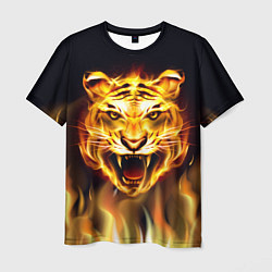 Футболка мужская Тигр В Пламени, цвет: 3D-принт