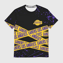 Футболка мужская LAKERS LOGO БРЫЗГИ КРАСОК, цвет: 3D-принт