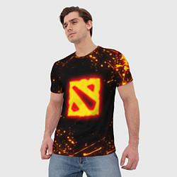 Футболка мужская DOTA 2 FIRE LOGO ДОТА 2 ОГНЕННЫЙ ЛОГО, цвет: 3D-принт — фото 2