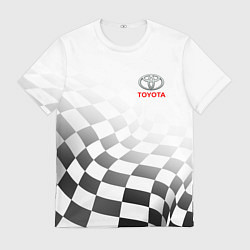 Футболка мужская TOYOTA, ТОЙОТА СПОРТ, ФИНИШНЫЙ ФЛАГ, цвет: 3D-принт