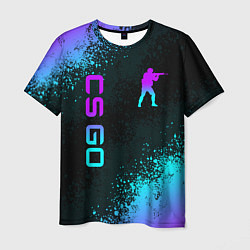 Футболка мужская CS GO NEON SYMBOL STYLE SKIN КС ГО НЕОН, цвет: 3D-принт