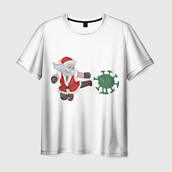 Футболка мужская Дед Мороз Против Вируса, цвет: 3D-принт