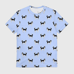 Футболка мужская Хаски паттерн, цвет: 3D-принт