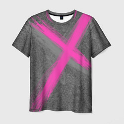 Футболка мужская Коллекция Get inspired! Pink cross Абстракция Fl-4, цвет: 3D-принт