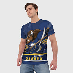 Футболка мужская Баффало Сейберз, Buffalo Sabres, цвет: 3D-принт — фото 2