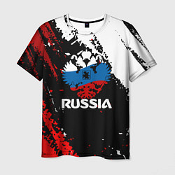 Футболка мужская Russia Герб в цвет Флага, цвет: 3D-принт