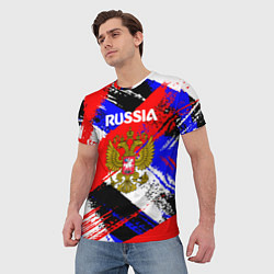 Футболка мужская Russia Геометрия патриотизм, цвет: 3D-принт — фото 2