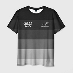 Футболка мужская Audi, Ауди Серый градиент, цвет: 3D-принт