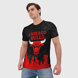 Футболка мужская Chicago Bulls, Чикаго Буллз Город, цвет: 3D-принт — фото 2