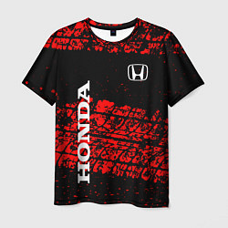 Футболка мужская Honda Следы от шин, цвет: 3D-принт