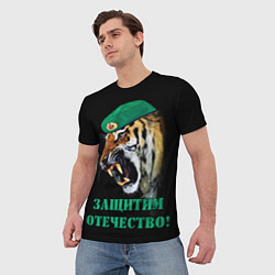 Футболка мужская Пограничный тигр Border tiger, цвет: 3D-принт — фото 2
