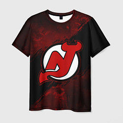 Футболка мужская New Jersey Devils, Нью Джерси Девилз, цвет: 3D-принт