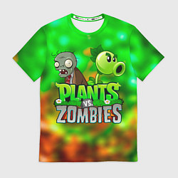 Футболка мужская Plants vs Zombies горохострел и зомби, цвет: 3D-принт