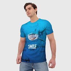Футболка мужская Акула смайл, цвет: 3D-принт — фото 2