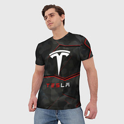 Футболка мужская Tesla Sport Logo, цвет: 3D-принт — фото 2