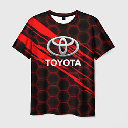 Футболка мужская Toyota: Красные соты, цвет: 3D-принт