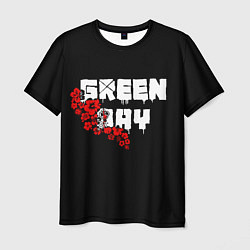 Футболка мужская Green day Цветы, цвет: 3D-принт