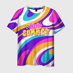 Футболка мужская Привет Лето 3d Hello Summer, цвет: 3D-принт